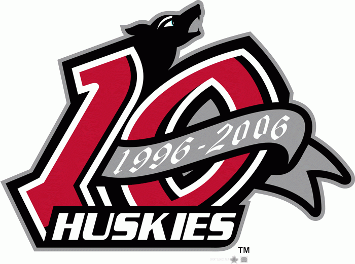 rouyn-noranda huskies 2006 anniversary logo iron on heat transfer